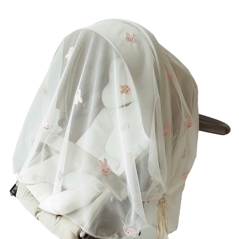 Stroller Wind Shade Breathable Cartoon Pattern Adjustable Universal Mesh Stroller