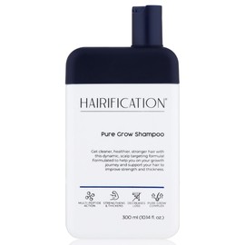 Hairification Pure Grow Shampoo for Women, Lightweight Daily Cleanser for Fine Thinning Hair, Refreshes Scalp and Roots, Adds Volume and Lifts Without Weight – 300ml