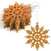 SULOLI 12PCS Glitter Snowflake Hanging Decorations(Copper)