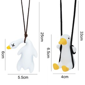 SUBANG 2 Pieces Cute Car Pendant Swing Duck Car Decoration Cute Rearview Mirror Decoration Hanging Ornament Cute Car Hanging Accessories for Women Men
