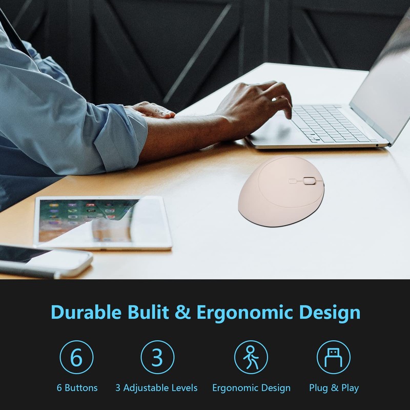 Super Space Ergonomic Wireless Computer Mouse, White, Unisex