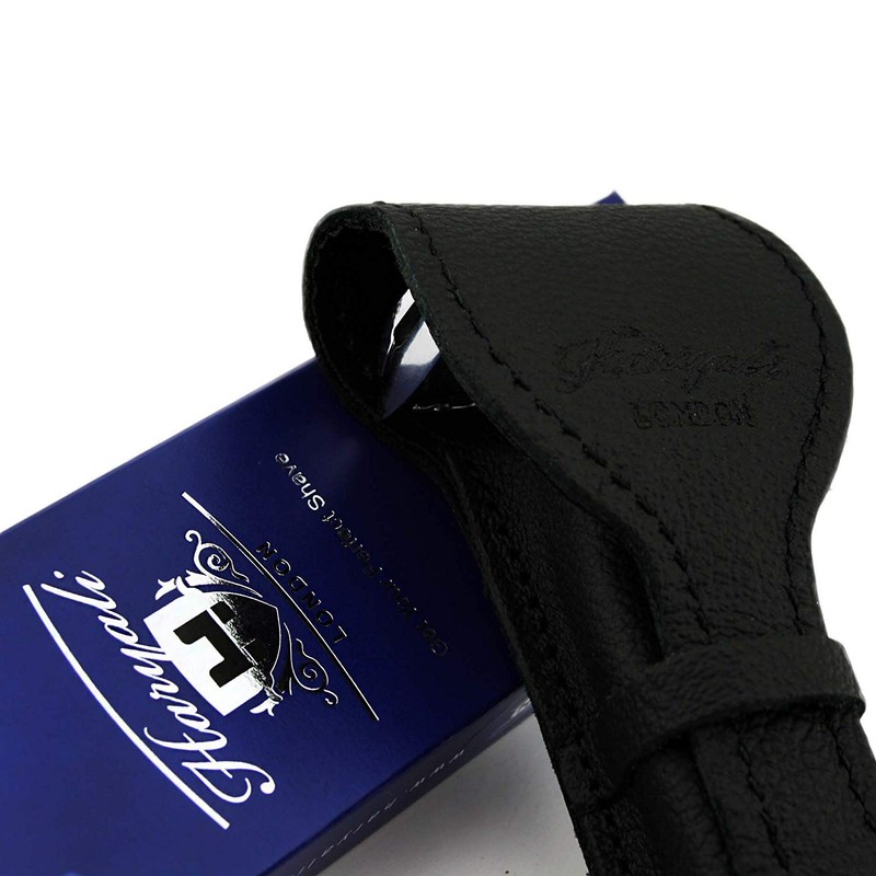 Classic DE safety razor & cowhide leather case made of