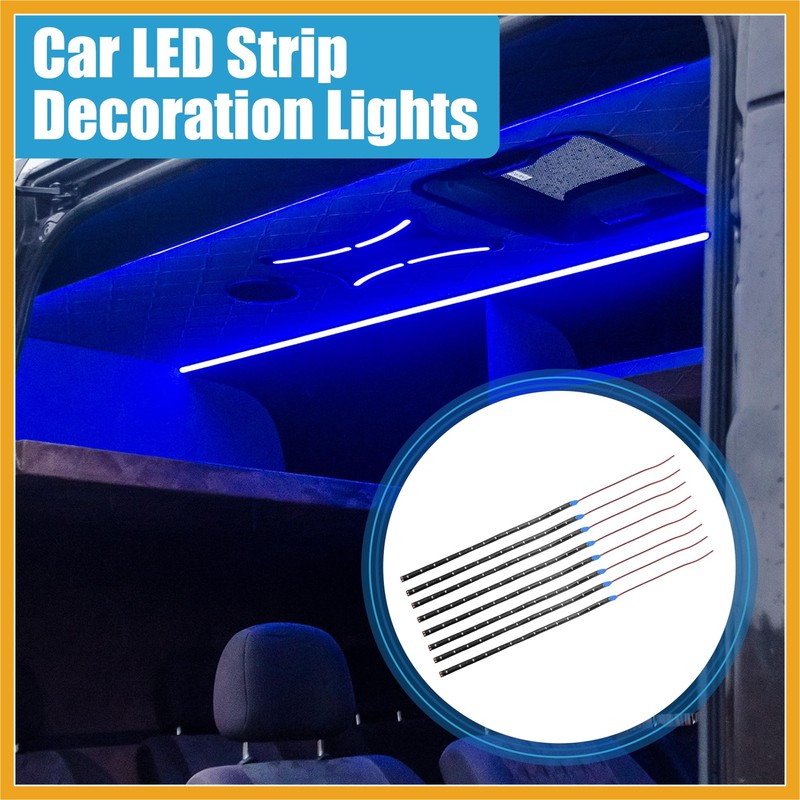 Partuto 12V Car Interior 15 LED Strip Light 30cm Blue
