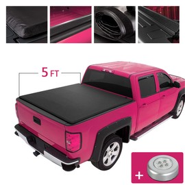JDMSPEED New Fleetside Soft Vinyl Roll-Up Tonneau Cover 5FT Bed Replacement for Nissan Frontier 2005 2006 2007 2008 2009 2010 2011 2012 2013 2014 2015 2016 2017 2018 2019 2020