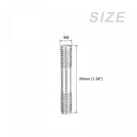 sourcing map Double Ended Stud Screws (M6 Thread 35mm Length) 20pcs, 304 Stainless Steel Dual Threaded Rod Bolts - for House Maintenance