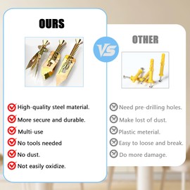 OTDRMETA 40 Pcs Self-Drilling Anchors, Drywall Self Drilling Anchors with Screws Kit, Zinc Plated Steel Drywall Anchors No Drilling Required Holds Up to 66lbs