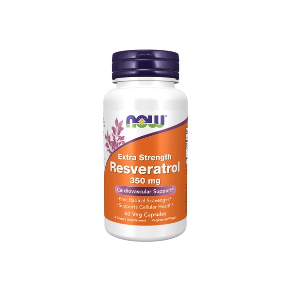 Now Supplements Extra Strength Resveratrol 350mg, Natural Trans Resveratrol from 700 mg Japanese Knotweed Extract, 60 Veg Capsule