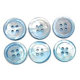 6 Premium Smoked Mother of Pearl Buttons - Ocean Pearl Buttons Set- Bluish Shell Sport Coats, Suits, Dreses 6 pc -7/8'')