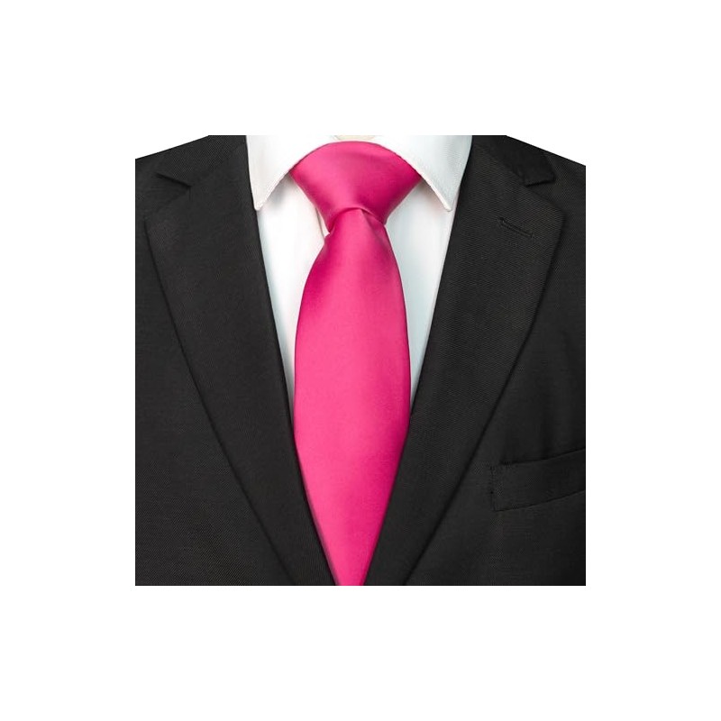 RBOCOTT Hot Pink Tie Polyester Necktie for Men(61)