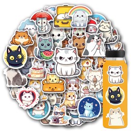 102 Pack Cute Cat Stickers for Kids Girls Teens,Kawaii Cat Stickers for Party Decoration Birthday Gifts,Cat Decor Party Favors for Water Bottle,Luggage,Laptop
