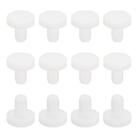 MECCANIXITY Silicone Rubber Solid Plug Soft Flexible Stoppers for 3.5-4mm Hole White 12 Pieces