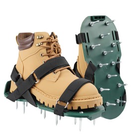 Lawn Aerator Shoes for Grass, Lawn Aeration Shoes with Adjustable Hook Loop Straps and Heavy Duty Spike, Soil Aerator Tool for Aerating Patio Yard Garden