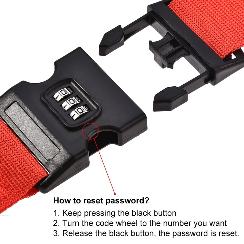 sourcing map Luggage Strap Suitcase Belt with Buckle, Combination Lock,