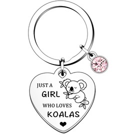 HULALA Koala Gifts Keyring Keychain For Women Girls Birthday Christmas Presents Friend Koala Lover Just A Girl Who Loves Koalas