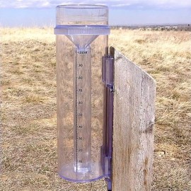 Stratus Precision Rain Gauge with Mounting Bracket (14" All Weather) Clear