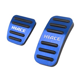 SAWAKAKI Toyota Hiace 200 Series 1-6 Special Design with Logo Aluminum Axle Pedal Brake Pedal Cover Set of 2 (Blue)