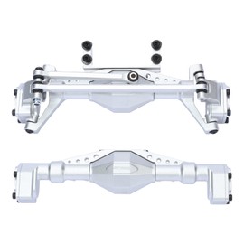 RCAWD Front & Rear Axle Housing Without Gears, Rear & Steering Axle Assembled Upgrades for 1/18 Axial UTB18 Capra Trail Buggy Crawlers Aluminum Parts AXI218001 Silver