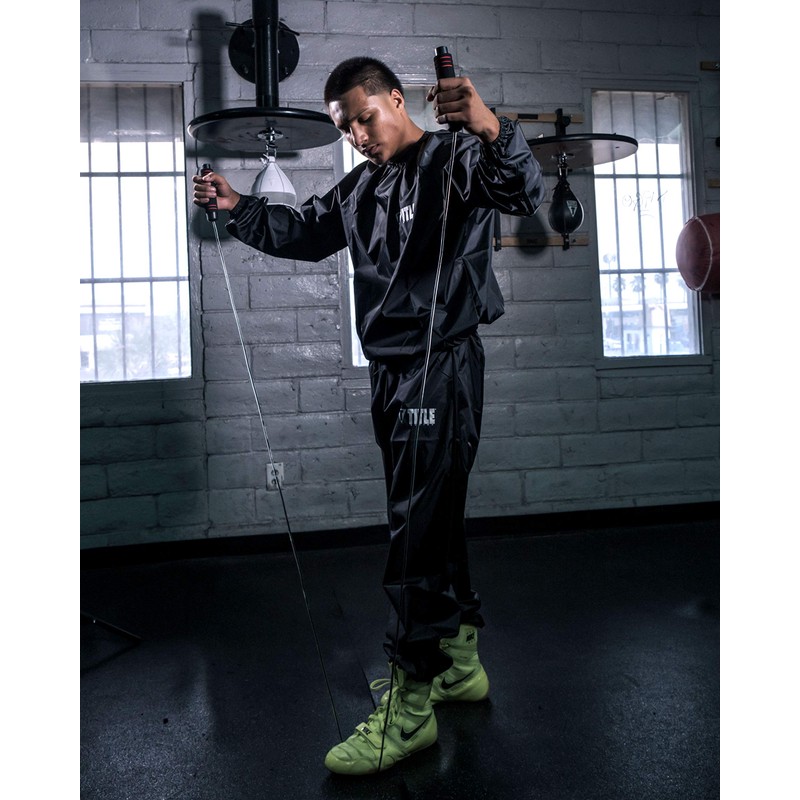 Title Boxing Exceed Nylon Sauna Suit, Black/Silver, Medium