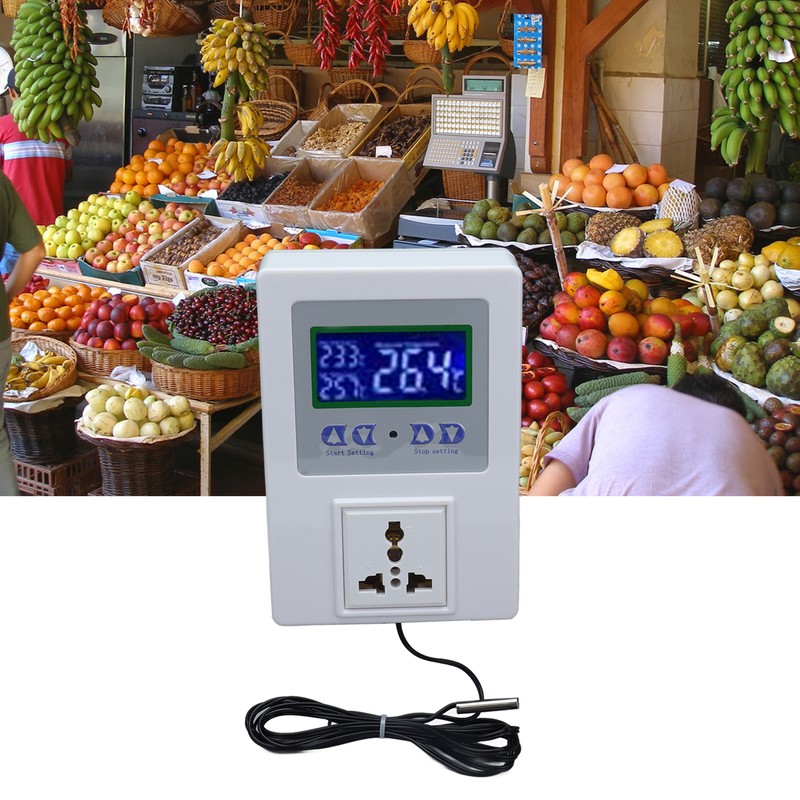Pre Wired Temperature Controller LED Digital Temperatures Regulator with Sensor