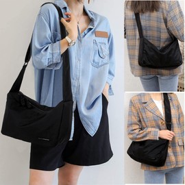 UTO Crossbody Bags for Women Shoulder Bags Mens Ladies Handbags Lightweight Waterproof Nylon Black