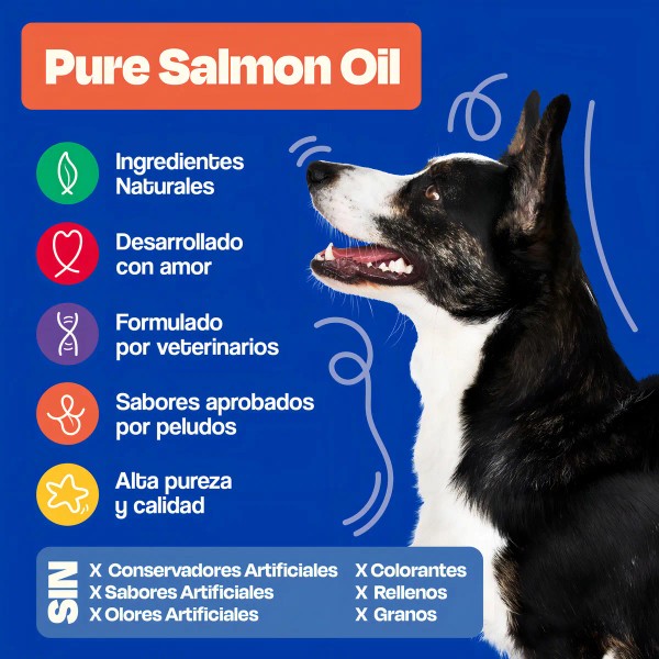 Dogelthy Aceite De Salmon Omega 3 para Perros de cualquier