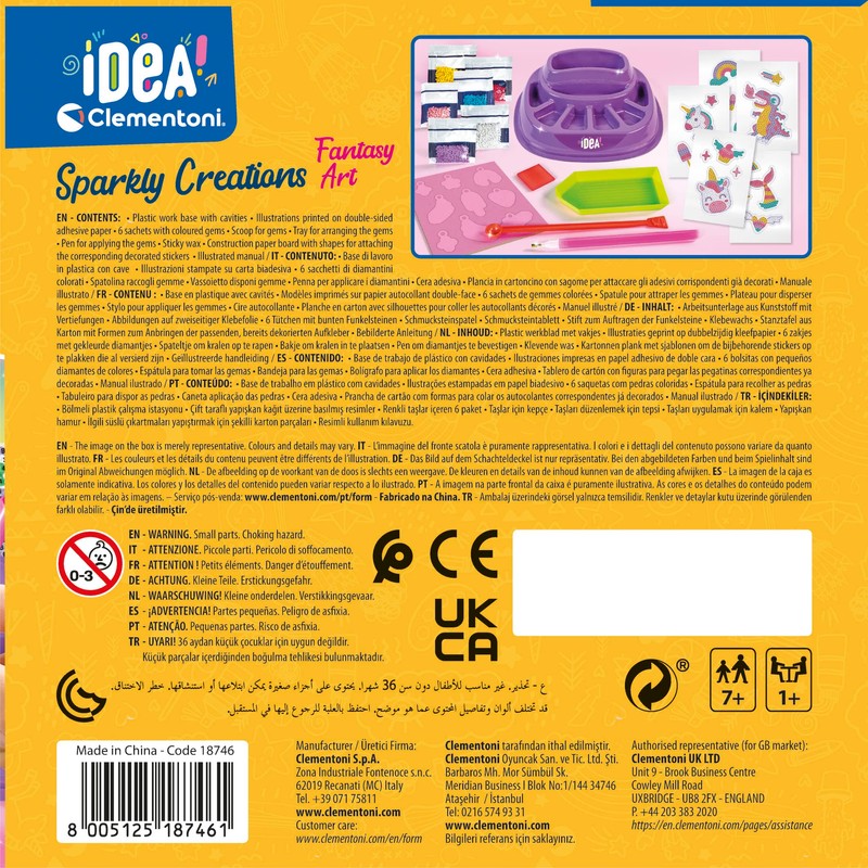 Clementoni - Idea-Sparkly Creations-Fantasy Painting, Diamond Art, Kit Art, Lab
