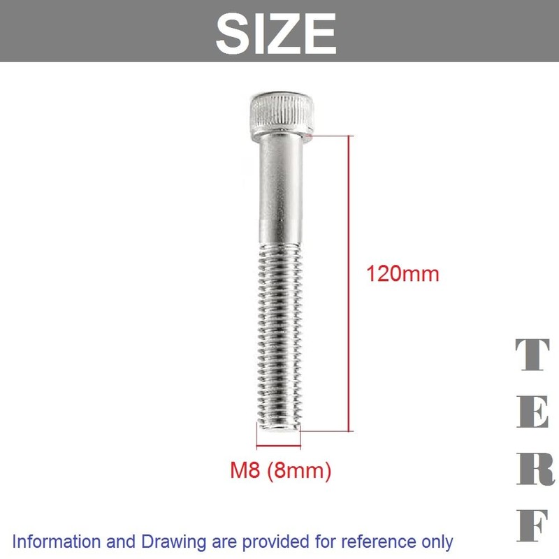 TERF® M8 X 120mm Hex Socket Cap Head Machine Screws