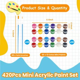 Mini Acrylic Paint Set, 30 Set Washable Paint Strips Kit