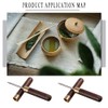 2 Pieces 6.73IN Wood Ice Pick Stainless Steel Ebony Tea