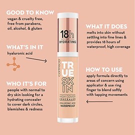 Catrice True Skin High Cover Concealer, No. 046 Warm Toffee, Nude, for Combination Skin, Anti-Pimple, Long-Lasting, Matte, Natural, Vegan, Oil-Free, Waterproof (4.5 ml)