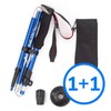 Hiking stick, sturdy hiking equipment, ultra-light, short, long, foldable 1+1 Long/Blue 1+1