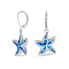 Long Blue Created Opal Inlay Starfish Nautical Ocean Sea Life