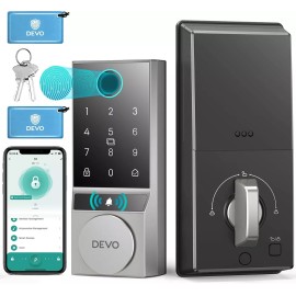 Alexa/Google Assisant/Tuya app NEW G3 Door Lock for Front Door, 6 in 1 Fingerprint Keyless Entry Door Lock  - G2-Bluetooth Silver
