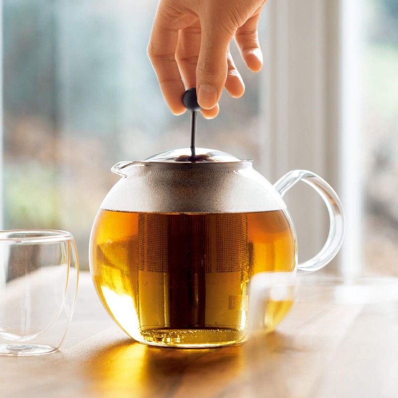 Bodum 1801-16 ASSAM Tea Press , Permanent Filter, Glass Handle,