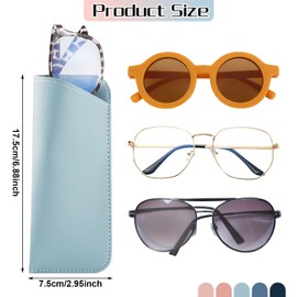 Heyu-Lotus Pack of 6 Glasses Case, Soft Glasses Case, Sunglasses Case, Leather Glasses Case, Glasses Bag, Portable for Men and Women, Colourful