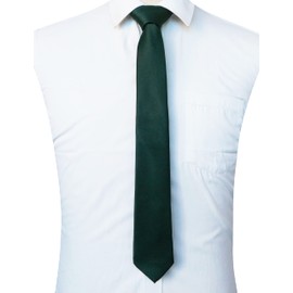 RBOCOTT 2.4“ Dark Green Skinny Tie Business Slim Wedding Necktie for Men(6cm)