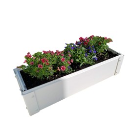 Handy Bed Mini 8.5-inch x 25.5-inch x 6-inch Stack-able, White, Vinyl, Raised Garden Bed