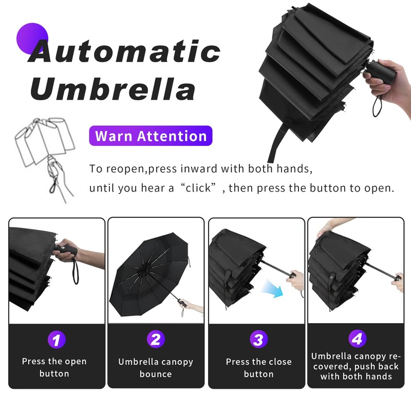 BSDYCL Umbrella Windproof Strong with Vented Double Canopy - Compact