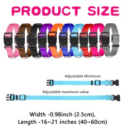 20 Pcs Adjustable Dog Collar 10 Colors Nylon Pet Collar Soft Neoprene Padded Collar with Buckle Heavy Duty Medium Dog Collars for Medium Dogs(Dark Color, Large)