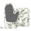 Silicone Oven Mitts and Pot Holders Sets, Home Green Leaf