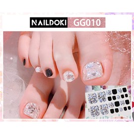 NAILDOKI Nail Stickers for Toe Nails, 6 Types, Non-Damaging Toenail Stickers, Nail Wraps, Nail Accessories, Nail Gel Stickers, Women’s, Cute, Popular, Stylish, Advanced