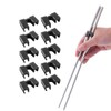 12-Pack Black Chopstick Training Kit - Family-Friendly Utensil Holders with