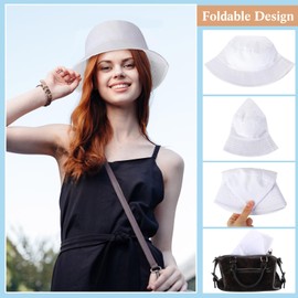 Mepase Large Size Bucket Hat, Cotton Summer Cap Summer Solid Color Beach Getaway Fisherman's Hat for Women Men(Large)