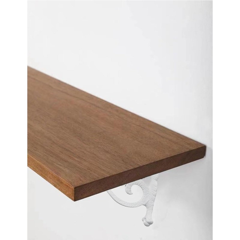 khtumeware 4 Pack Heavy Duty Hammered White Shelf Brackets 8