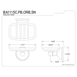 Kingston Brass BA1115C Victorian Soap Dish, Polished Chrome,5-1/4"