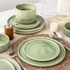 AmorArc Ceramic Dinnerware Set for 4, 12 Pieces Handmade Reactive