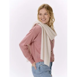 Style & Republic 100% Knitted Cashmere Cuddly XL Scarf, One Size 52 cm x 172 cm - beige