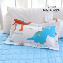 Dinos 디자인엔 순면 다이노스 유아메밀베개 Cotton Dinos Baby Buckwheat Pillow with Simple Design [Blue 20x40cm]