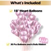 30 pcs Pink Heart Foil Balloons 18" Heart Shaped Mylar