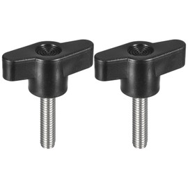 QUARKZMAN Pack of 2 Clamping Screw Knobs, M6 x 25 mm 304 Stainless Steel T-shaped Thumb Screws Handle for Quick Replacement of Hand Tightening Knob